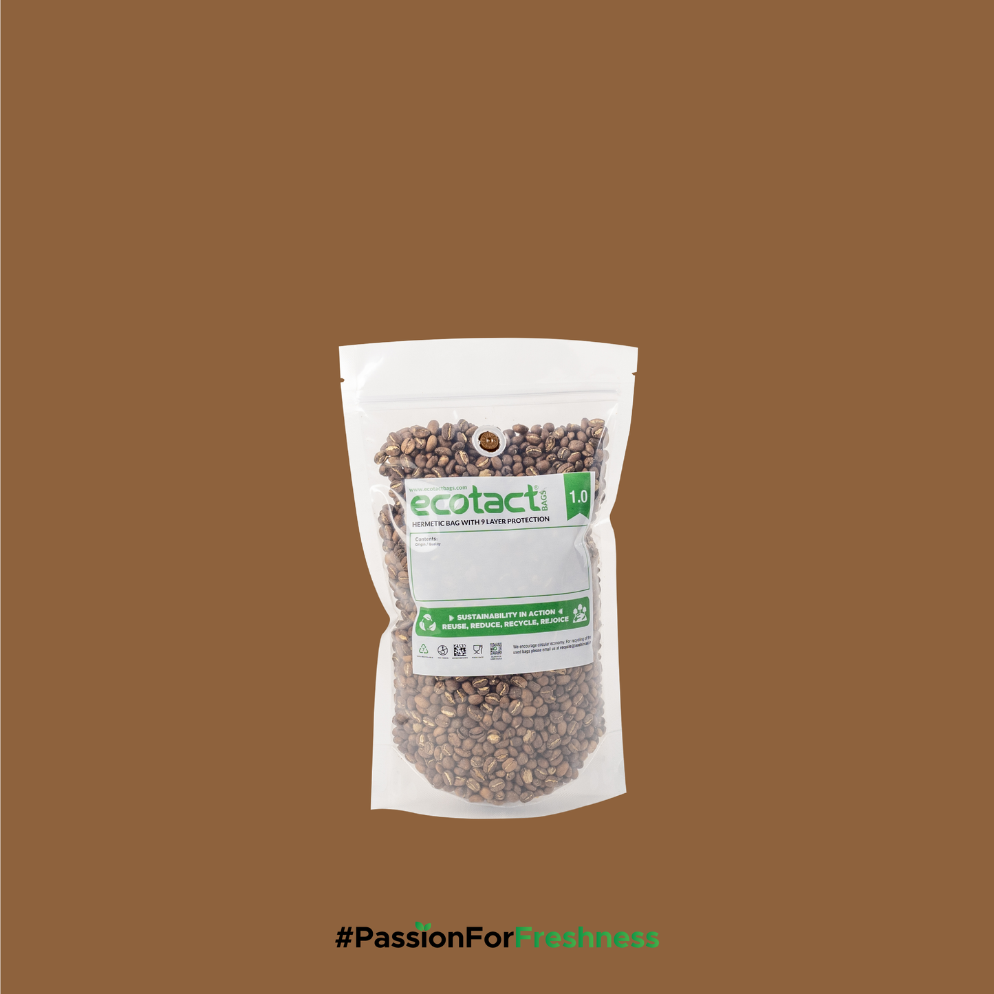 Ecotact 1.0 with valve — Hermetic Sampler Bag for Roasted Coffee Beans