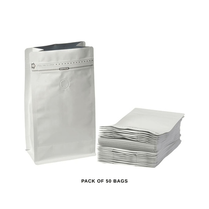 coffee bag with valve in Canada white kraft