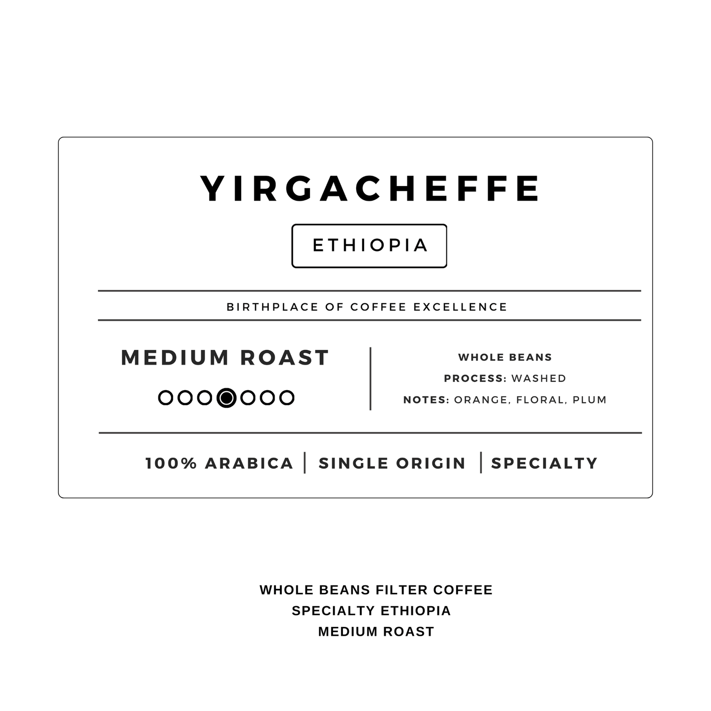 United Beans Coffee | Ethiopian Medium Roast for Filter Coffee | 3 lbs