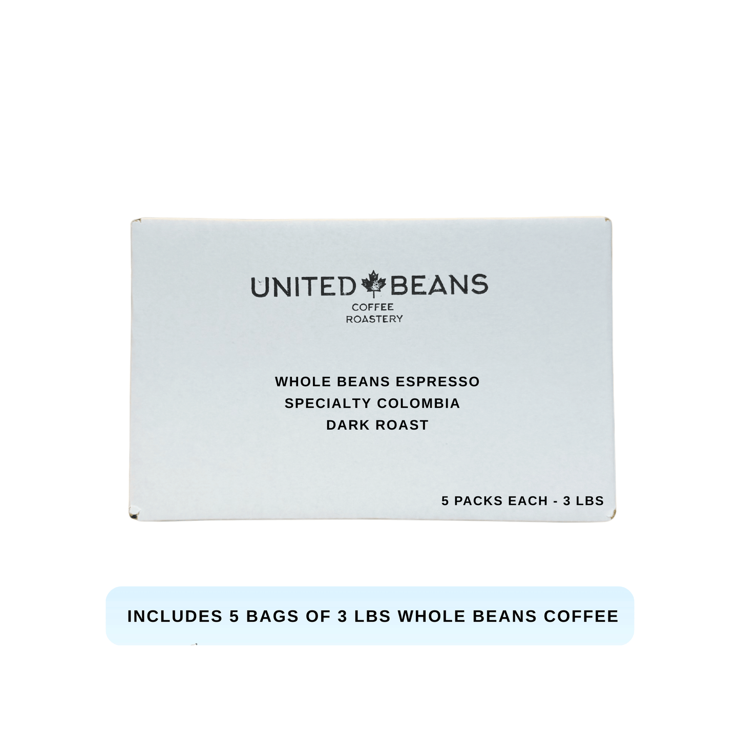 United Beans Coffee | Colombian Dark Roast for Espresso | 3 lbs
