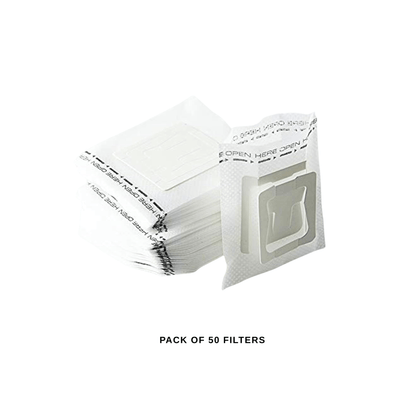 Biodegradable Pour Over Coffee Filter Bags | 50 Pack Disposable Drip Filters