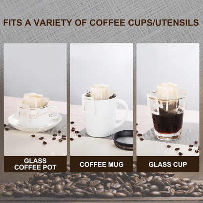 Biodegradable Pour Over Coffee Filter Bags | 50 Pack Disposable Drip Filters