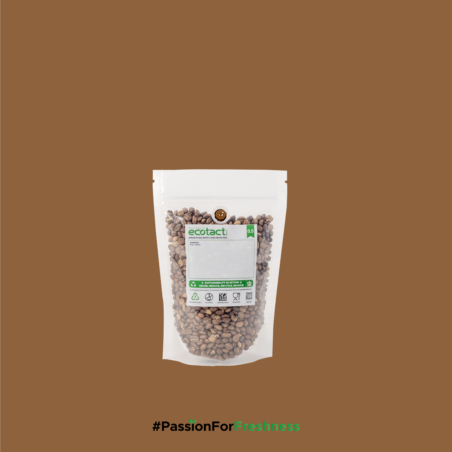Ecotact 0.5 with Valve — Hermetic Sampler Bag for Roasted Coffee Beans