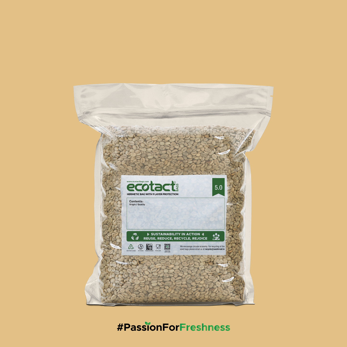 Ecotact 5.0 — Hermetic Sampler Bag for Grains and Green Coffee Beans