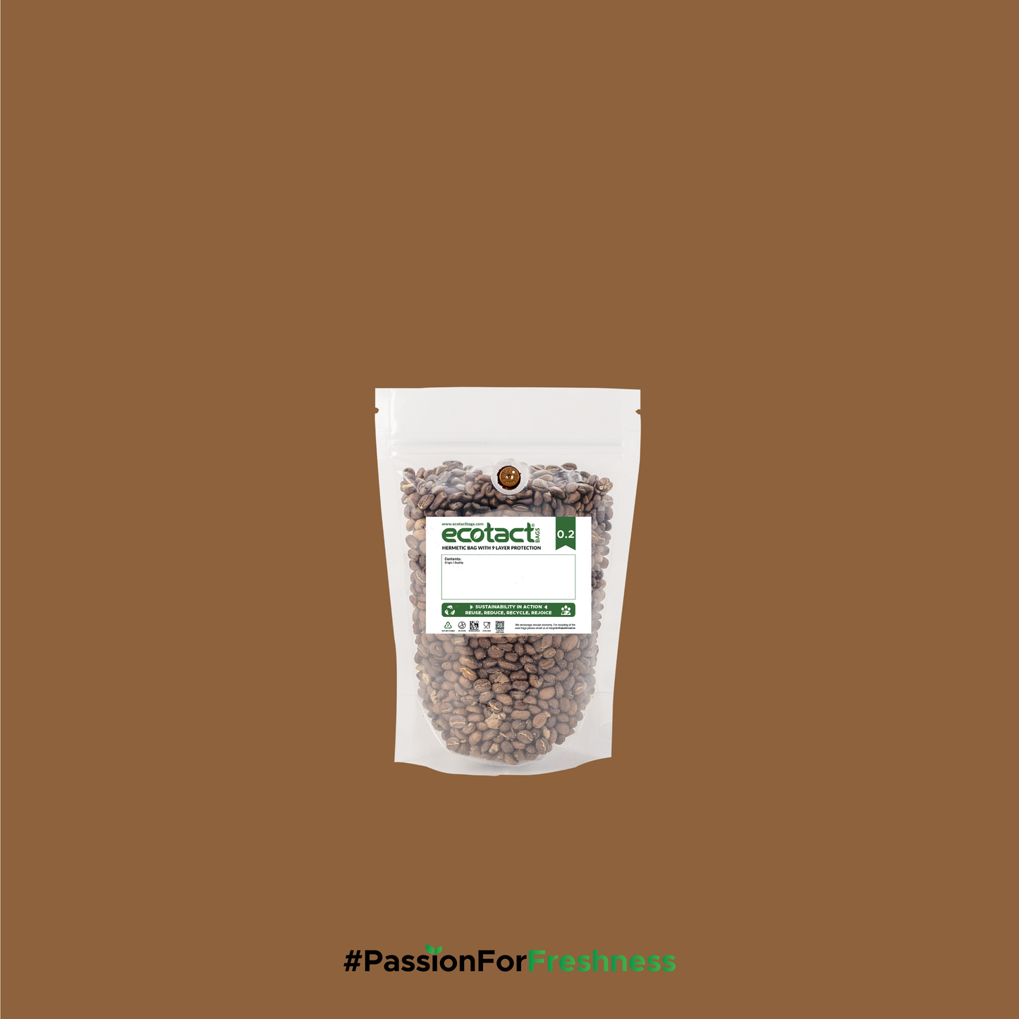 Ecotact 0.2 with Valve — Hermetic Sampler Bag for Roasted Coffee Beans